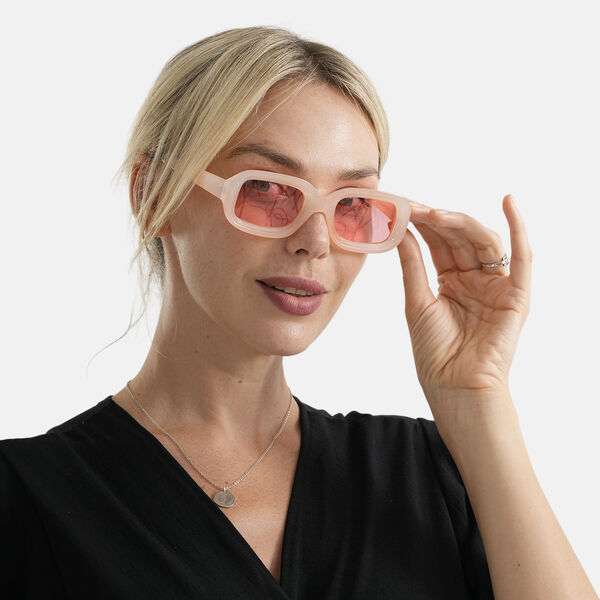 LA MAREY Sonnenbrille mit UV400 Schutz, polarisierte TAC-Gl&auml;ser, PC-Rahmen, 15 x 15 cm, Rosa image number 2