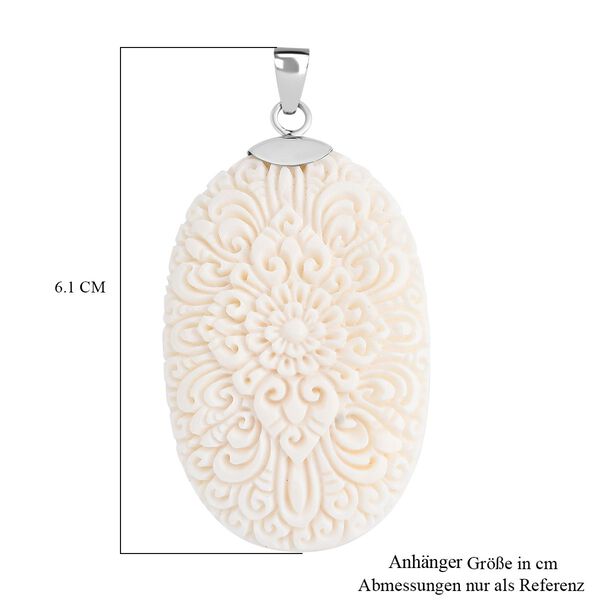 Royal Bali - Ox Bone Blumenmotiv Anhänger 925 Silber ca. 62.70 ct image number 5