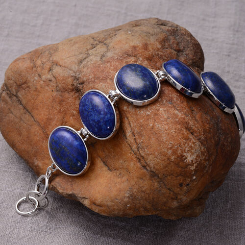 Lapislazuli-Armband, 19 cm, silberfarben ca. 150,00 ct image number 1