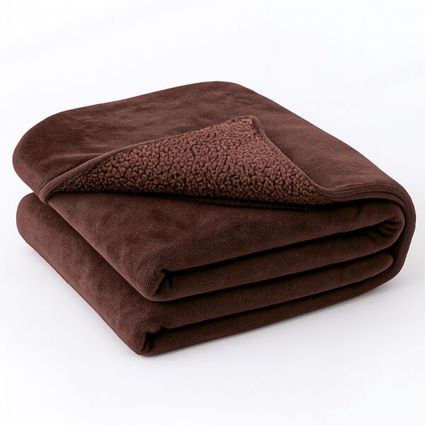 Luxuriöse Mikroflanell-Decke, 550 GSM, Superweich und Kuschelig, 150 x 200 cm, Schokobraun image number 6