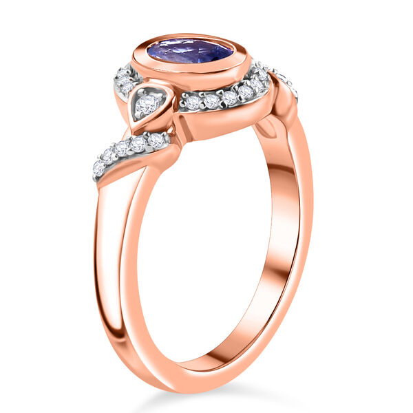 Tansanit und Zirkon-Ring, 925 Silber rosévergoldet  ca. 0,87 ct image number 5