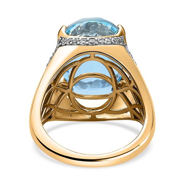 Himmelblauer Topas und Zirkon-Ring - 12,54 ct. image number 5