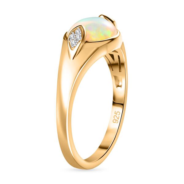 AA nat&uuml;rlicher, &auml;thiopischer Welo Opal und Zirkon-Ring - 1,29 ct. image number 6