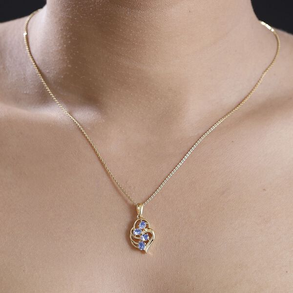 Tansanit Anh&auml;nger 925 Silber vergoldet ca. 0.64 ct image number 3