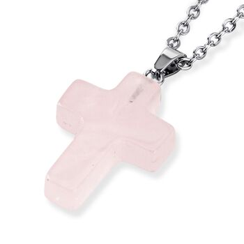 LIVMORE Geschenkset 3-teilig, Schl&uuml;sselanh&auml;nger Armband Halskette, Rosenquarz