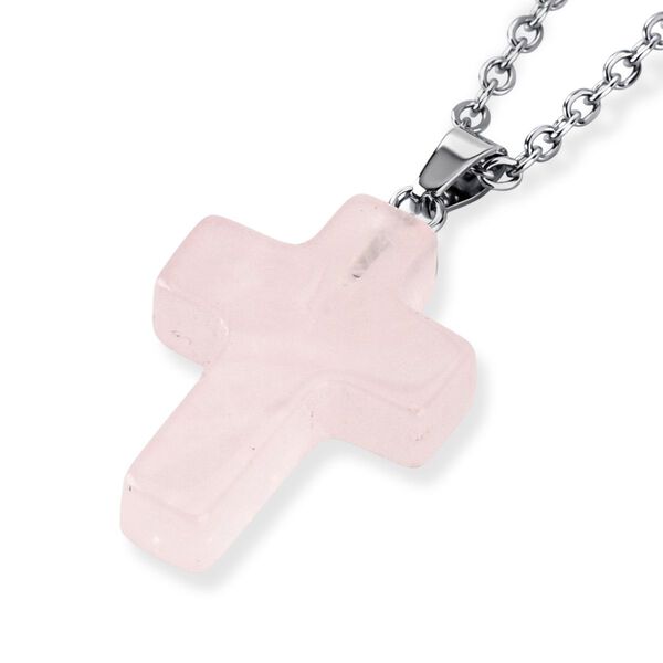 LIVMORE Geschenkset 3-teilig, Schl&uuml;sselanh&auml;nger Armband Halskette, Rosenquarz image number 3