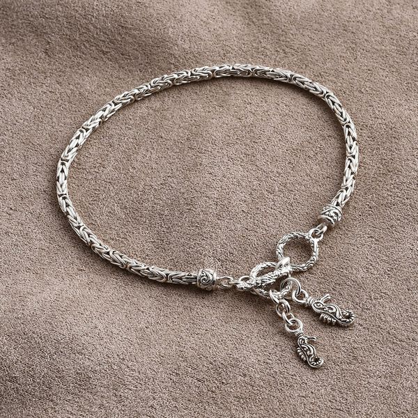 Royal Bali Kollektion- Armband mit Seepferdchen-Charme in 925 Silber, 20cm image number 1