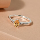Citrin und Weißer Simulierter Diamant Ring 925 Silber  ca. 0,50 ct image number 1