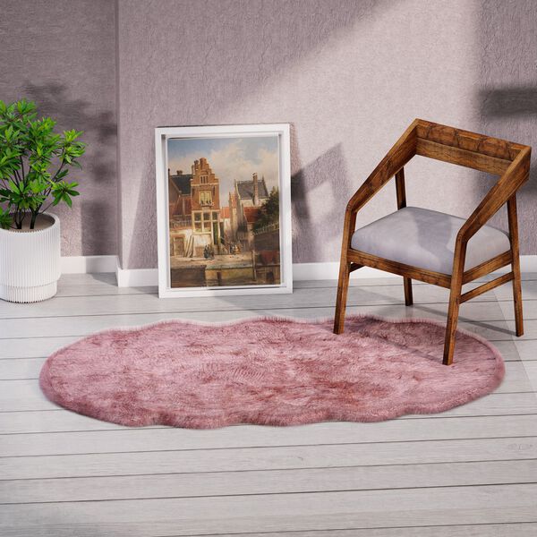 Kunstfell Teppich, rosa