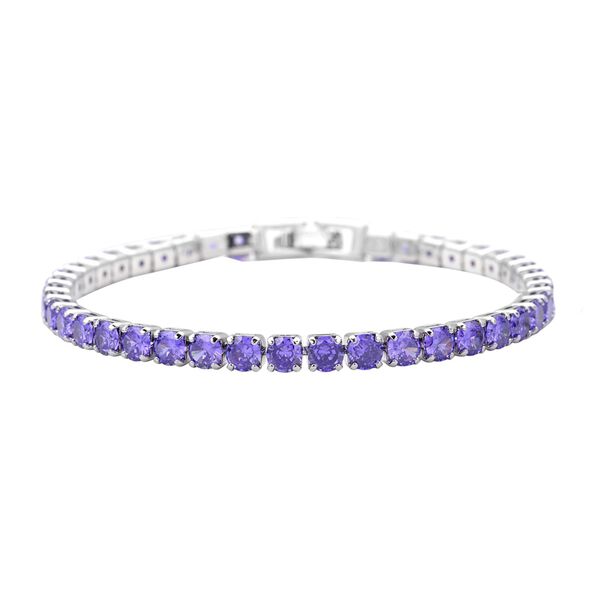 Lila Zirkonia-Ohrstecker mit Armband, reines Messing ca. 21,00 ct image number 3