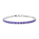 Lila Zirkonia-Ohrstecker mit Armband, reines Messing ca. 21,00 ct image number 2