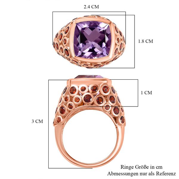 AA Rose De France Amethyst und roter Granat-Anhänger - 10,01 ct. image number 7