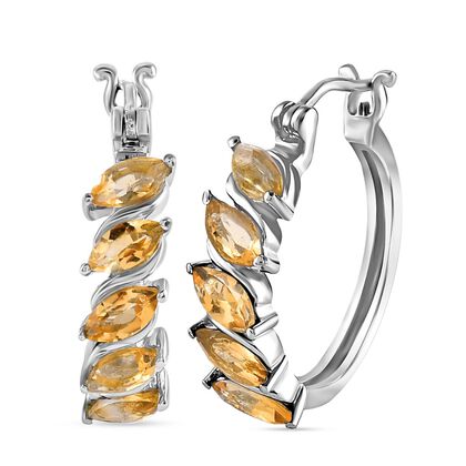 Citrin Creolen, 316L Edelstahl ca. 2.54 ct