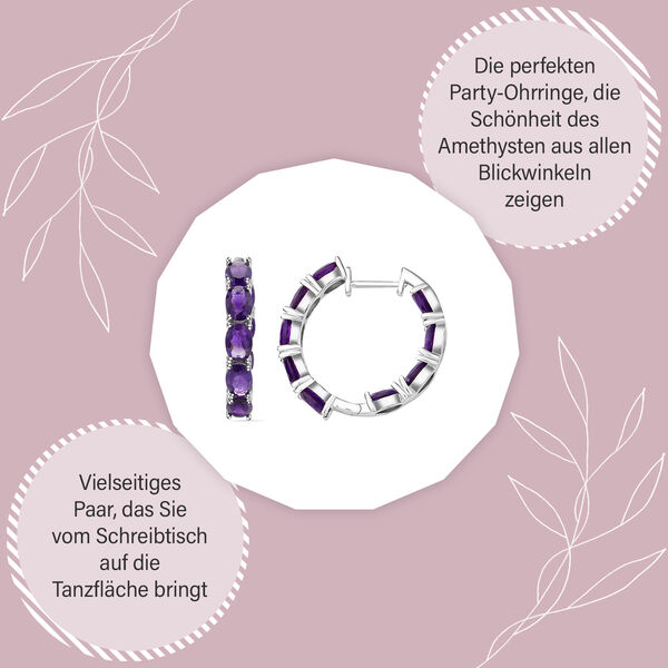 Infinity afrikanische Amethyst-Inside-Out-Creolen image number 8