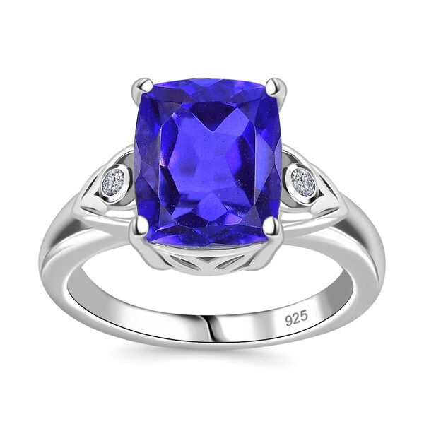 Tansanit-Farbe Quarz und Zirkon Ring - 5,01 ct. image number 4