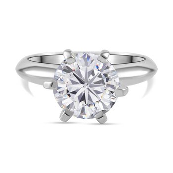 LUSTRO STELLA - Wei&szlig;er Zirkonia Ring 925 Silber rhodiniert (Gr&ouml;&szlig;e 17.00)