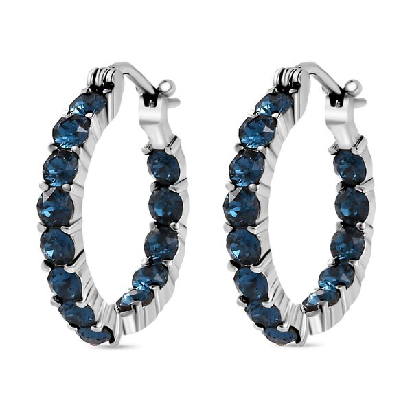 J Francis gefertigt mit SWAROVSKI- Montana Swarovski-Kristall Inside-Out-Creolen image number 3