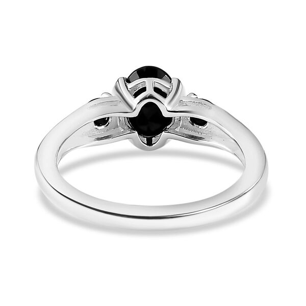 Schwarzer Spinell Ring, 925 Silber, (Gr&ouml;&szlig;e 20.00), ca. 1.17 ct image number 6