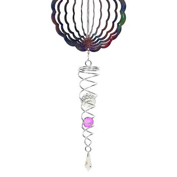 Sonnenf&auml;nger und Windrad mit Mehrfarbigem Kristall, 33cm und Kolibri-Design