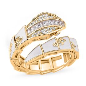 Wei&szlig;er Zirkonia Ring Nickelfreies Messing emailliert (Gr&ouml;&szlig;e 18.00)