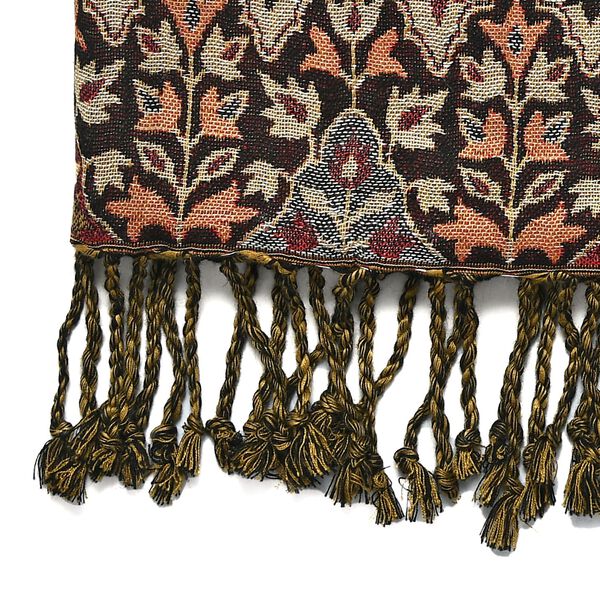 Jamawar-Schal, 3-Schiffchen-Webung, 70x200 cm, Blumen image number 6