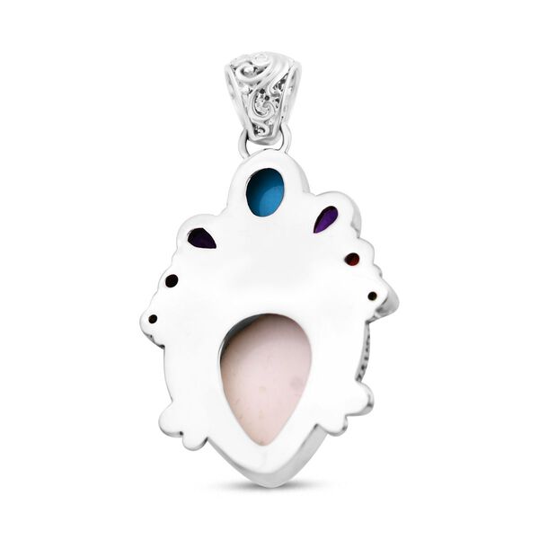 Sajen Silver- Ochse Knochen, Sleeping Beauty Türkis und Multi-Edelstein-Anhänger - 4,83 ct. image number 5