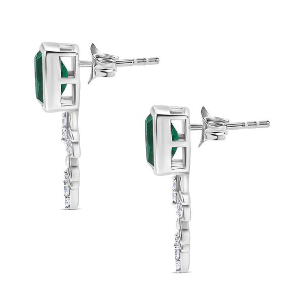 D’joy Pfau Quarz Triplette, Weißer Zirkon Ohrringe 925 Silber rhodiniert ca. 3.49 ct image number 3