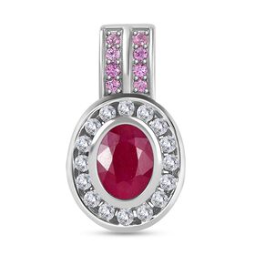 Montepuez-Rubin und Moissanit Anhänger, ca. 2,12 ct.