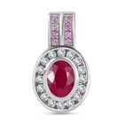 Montepuez-Rubin, Moissanit Anhänger 925 Silber rhodiniert ca. 2,12 ct.