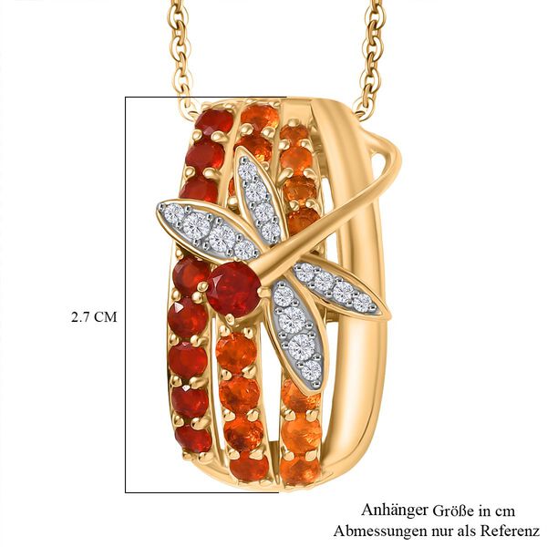 GP Trionfo Kollektion - AAAA Mexikanischer Purpurroter Feuer Opal Anhänger mit Kette, 925 Silber 750 Gelbgold Vermeil ca. 1.48 ct image number 8