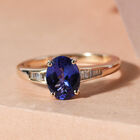 AAA Tansanit und Diamant-Ring, 585 Gelbgold  ca. 1,78 ct image number 1