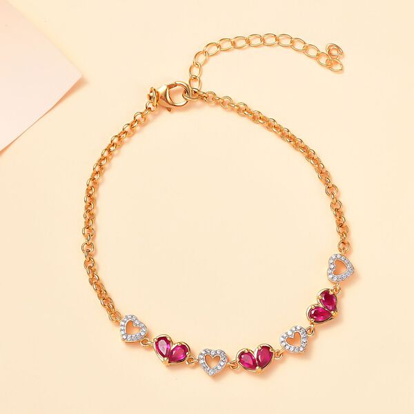 Afrikanisches Rubin  und Zirkon Armband,  19 cm - 2,58 ct. image number 2