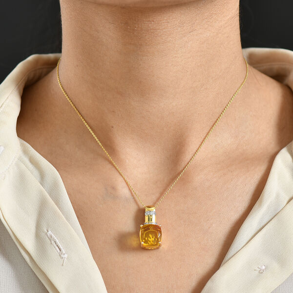 D'Joy Sphaleros Quarz, Wei&szlig;er Zirkon Schmuckset ca. 45 cm 925 Silber Gelbgold Vermeil ca. 7,18 ct. image number 3