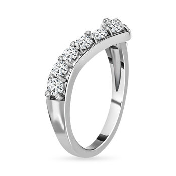 88 Facetten Moissanit Ring 925 Silber Platiniert (Gr&ouml;&szlig;e 17.00) ca. 0,66 ct