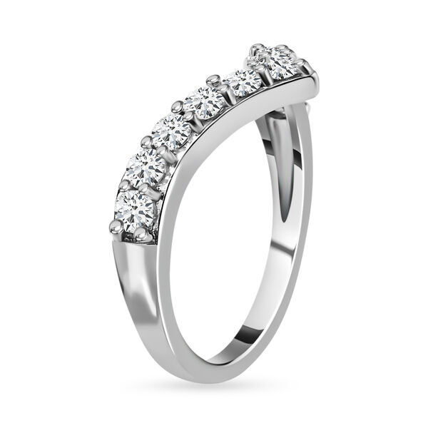 88 Facetten Moissanit Ring 925 Silber Platiniert (Gr&ouml;&szlig;e 17.00) ca. 0,66 ct image number 3