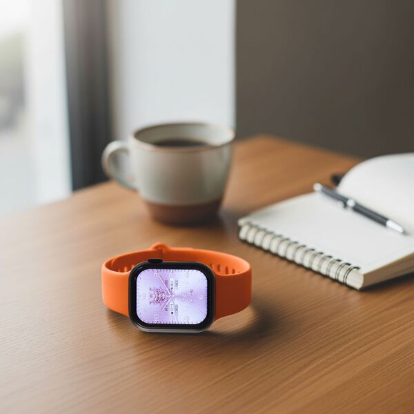 Smartwatch HW mini 2 1,75 Zoll Schwarz, Set mit 7 Wechselarmbändern inklusive kristallbesetztem Armband, IP67, Bluetooth 5.2, kabelloses Laden, Orange image number 1