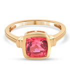 Sonnenuntergang Quarz Solitär Ring 925 Silber vergoldet (Größe 16.00)