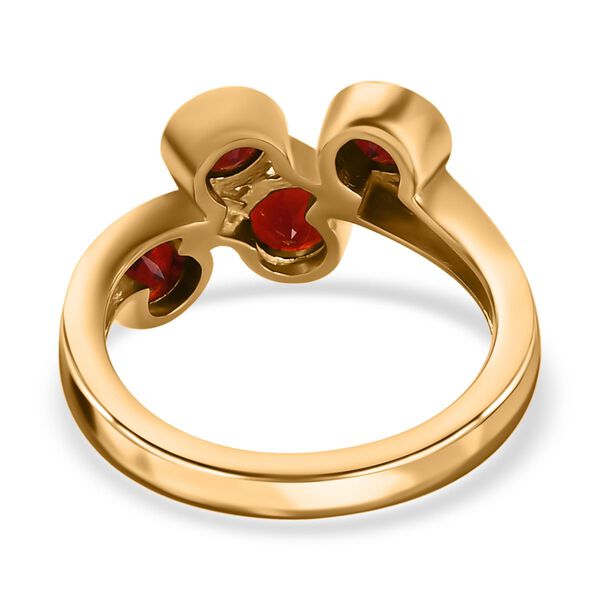 Mexikanischer Kirschfeuer-Opal-Ring, 925 Silber Gelbgold Vermeil  ca. 0,72 ct image number 6