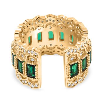 Wei&szlig;er Zirkonia, Neongr&uuml;ner Kristall Ringe Reines Messing ca. (Gr&ouml;&szlig;e 16.00-18.00)