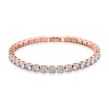 Wei&szlig;es Zirkonia 19cm Armband in Ros&eacute;goldton