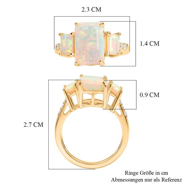 D'Joy AA Nat&uuml;rlicher, &auml;thiopischer Welo Opal Ring 925 Silber 750 Gelbgold Vermeil (Gr&ouml;&szlig;e 19.00) ca. 3,51 ct image number 6