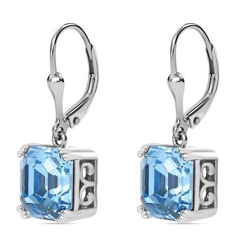 J Francis gefertigt mit SWAROVSKI- Aquamarin Swarvoski Kristall Ohrringe