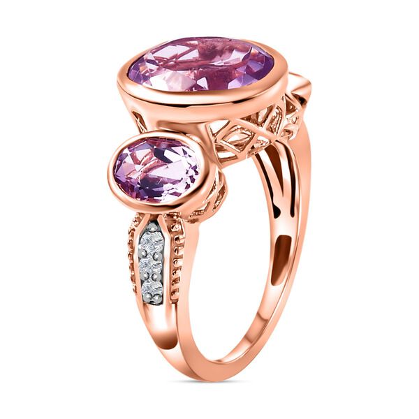 Rose De France Amethyst Ring, 925 Silber ros&eacute;vergoldet, (Gr&ouml;&szlig;e 17.00), ca. 5.09 ct image number 5