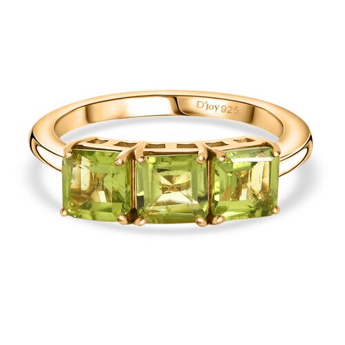 D'Joy Peridot Ring 925 Silber vergoldet (Größe 18.00) ca. 1,93 ct image number 0