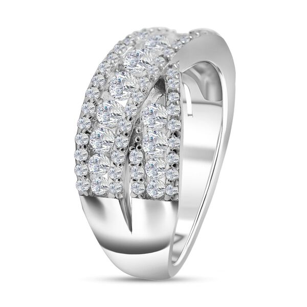 Lustro Stella - Weißer Zirkonia Ring, 925 Silber rhodiniert (Größe 17.00) ca. 1.31 ct image number 3