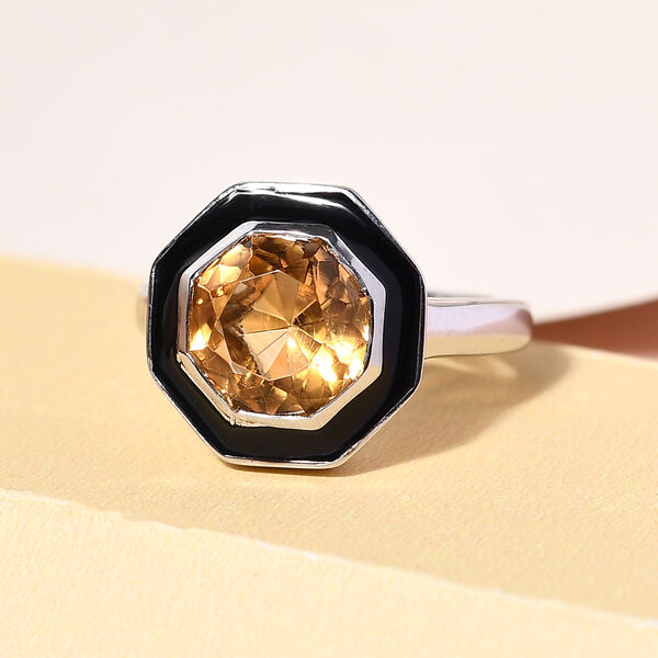 Citrin Ring, 925 Silber platiniert  ca. 2,61 ct image number 4