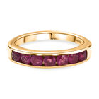 D'Joy AA Afrikanischer Rubin (Fissure gefüllt) Ring 925 Silber 750 Gelb Vergoldet (Größe 21.00) ca. 1,22 ct