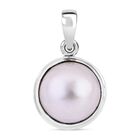 Weiße Mabe Perle Anhänger 925 Silber