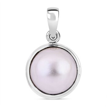 Wei&szlig;e Mabe Perle Anh&auml;nger 925 Silber