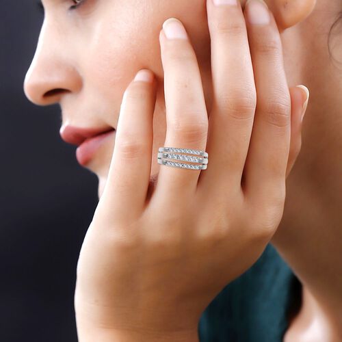 Lustro Stella - Weißer Zirkonia Ring, 925 Silber rhodiniert (Größe 20.00) image number 1